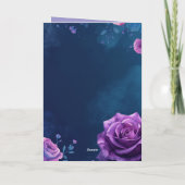 Mystical Purple Rose Folded Birthday Card, Blank カード (裏面)