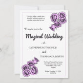 Mystical Purple Rose Wedding Invitation 招待状 (正面)