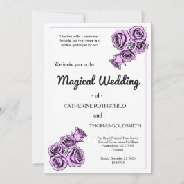Mystical Purple Rose Wedding Invitation 招待状