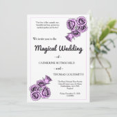Mystical Purple Rose Wedding Invitation 招待状 (スタンド正面)