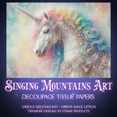 Mystical Rainbow Mane Unicorn Craft Decoupage  薄葉紙
