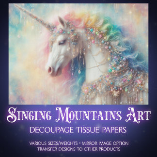 Mystical Rainbow Mane Unicorn Craft Decoupage  薄葉紙