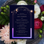 Mystical Rainbow Sun Star Moon Astronomy Space 招待状