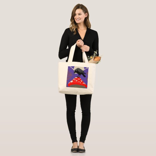 🖤 Mystical Raven Jumbo Tote Bag ラージトートバッグ (正面(モデル))