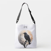 Mystical Raven Moon Art Crossbody Bag クロスボディバッグ (裏面)