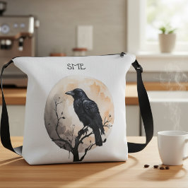 Mystical Raven Moon Art Crossbody Bag クロスボディバッグ