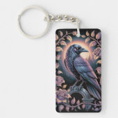 Mystical Raven & Rose Moonrise Keychain キーホルダー (正面)