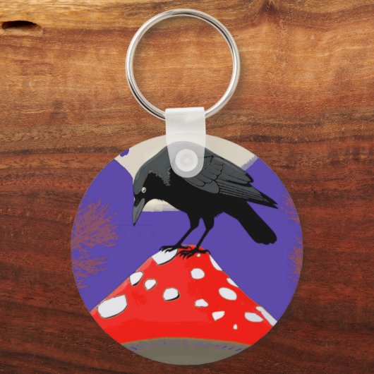 🗝️ Mystical Raven Round Keychain キーホルダー (裏面)