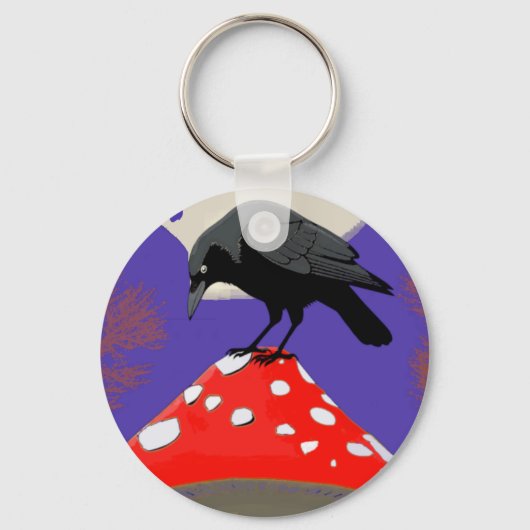 🗝️ Mystical Raven Round Keychain キーホルダー (裏面)