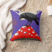 ◼️ Mystical Raven Square Cushion (16x16 in) クッション (ブランケット)