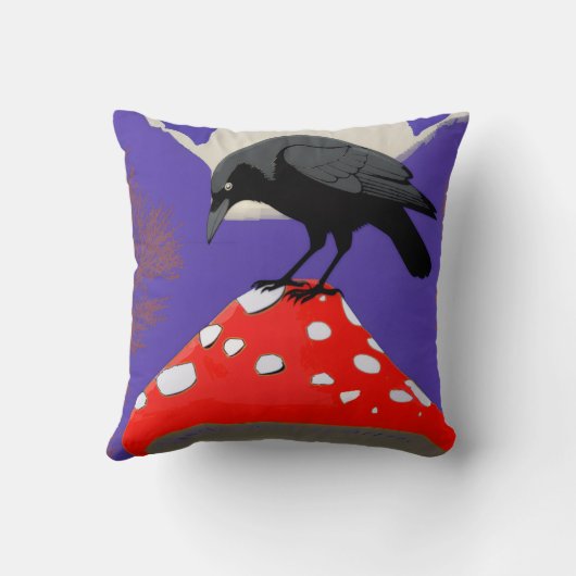 ◼️ Mystical Raven Square Cushion (16x16 in) クッション (裏面)