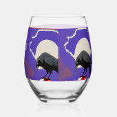 🥂 Mystical Raven Stemless Wine Glass ステムなしワイングラス (左)