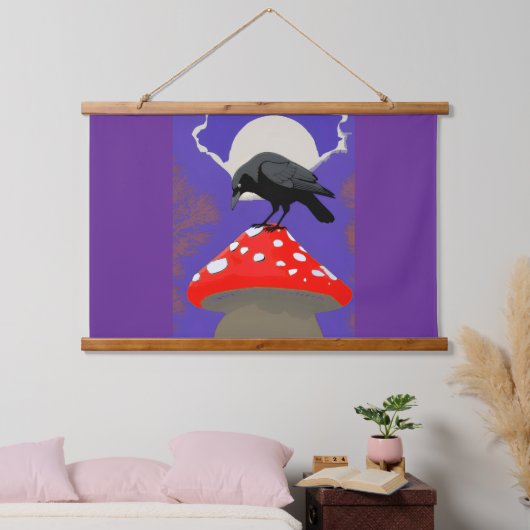 🖼️ Mystical Raven Wall Tapestry 吊り下げ型タペストリー (寝室)