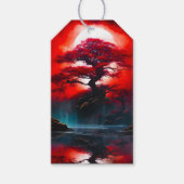 Mystical Red Tree Under Full Moon ギフトタグ (正面)