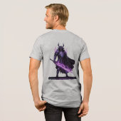 Mystical Samurai Warrior T-Shirt — Purple Arcane F トライブレンドTシャツ (フル背面)