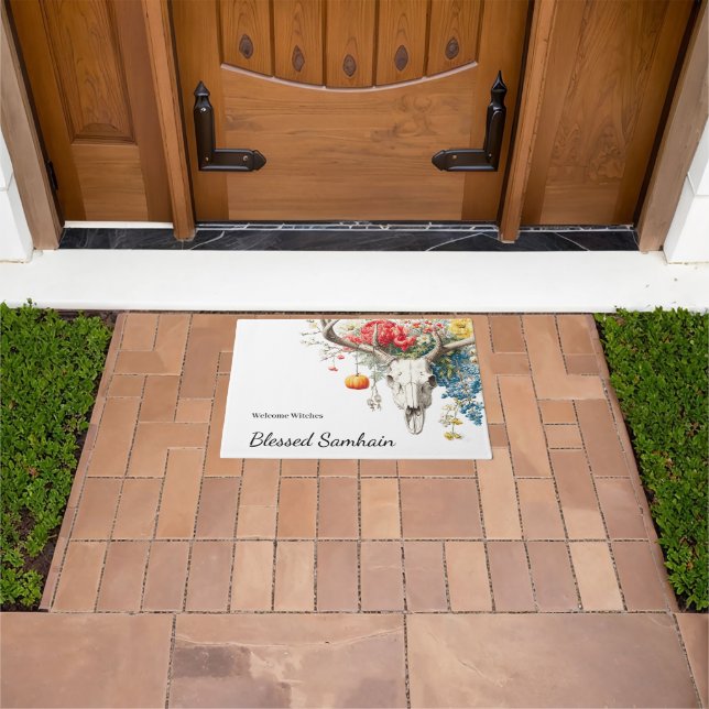 Mystical Seasons | Samhain Grimoire Book of Shadow ドアマット (室外)