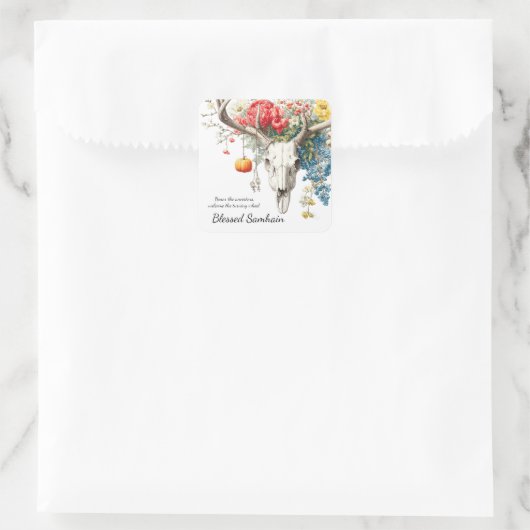 Mystical Seasons | Samhain Witchy Design スクエアシール (バッグ)