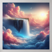 Mystical Sky Waterfall From Suspended Fantasy ポスター (正面)