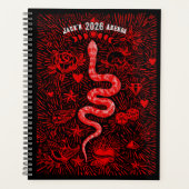 Mystical Snake Folk Art Day Planner 2026 プランナー手帳 (正面)