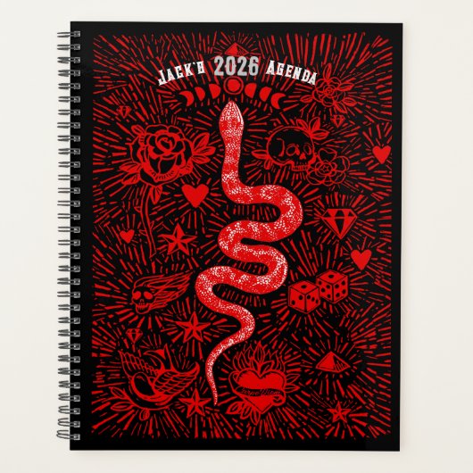 Mystical Snake Folk Art Day Planner 2026 プランナー手帳 (正面)