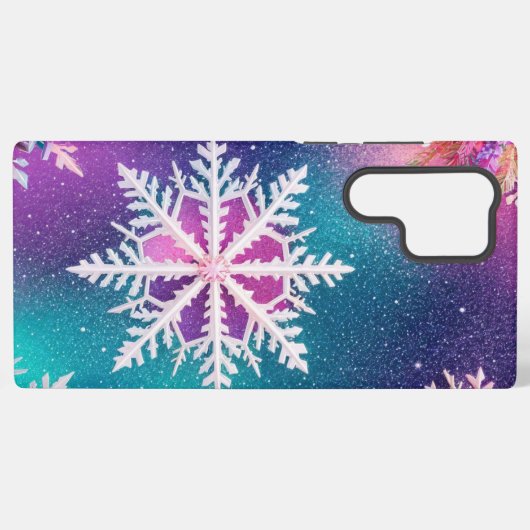 Mystical Snowflake and Cosmic Glow Phone Case Samsung Galaxyケース (裏面横)