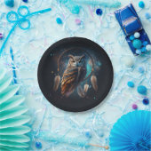 Mystical Space Owl with Dreamcatcher Art       ペーパープレート (パーティー)