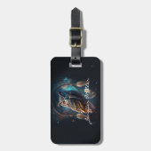 Mystical Space Owl with Dreamcatcher Art ラゲッジタグ (正面縦)