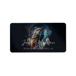 Mystical Space Owl with Dreamcatcher Art        ラベル