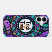 Mystical Spellbook Trick or Treat Halloween Design iPhone 16ケース (裏面横)