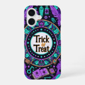 Mystical Spellbook Trick or Treat Halloween Design iPhone 16ケース (裏面)