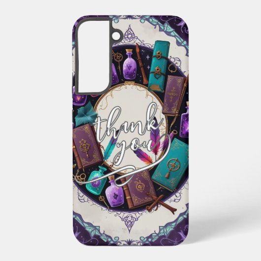 Mystical Spellbook Wreath Thank You Design Samsung Galaxyケース (裏面)