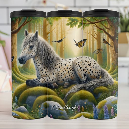 Mystical Spotted Horse Forest Butterflies タンブラー