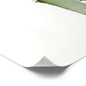 Mystical Sunset Cat Double Exposure Watercolor ポスター (角)