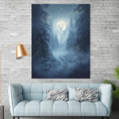Mystical Surreal Snowy Forest Art Print ポスター