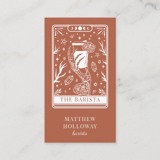 Mystical Tarot Charcoal Terracotta Barista 名刺 (正面)