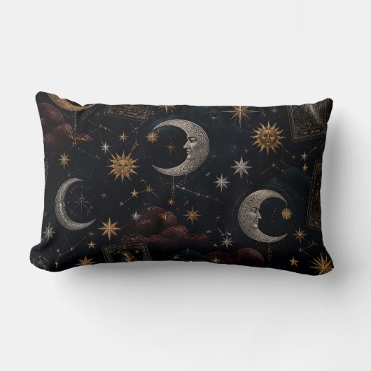 Mystical Tarot Moon Throw Pillow ランバークッション (正面)