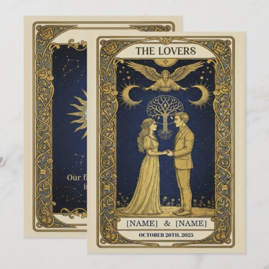 Mystical Tarot Wedding Invitation – Custom ‘The Lo サンキューカード (正面/裏面)