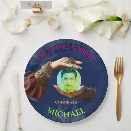Mystical The Future Is Bright Fortune Teller  ペーパープレート (ウェディング)