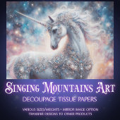 Mystical Unicorn Galaxy Decoupage  薄葉紙