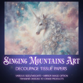 Mystical Unicorn Galaxy Sky Decoupage 薄葉紙