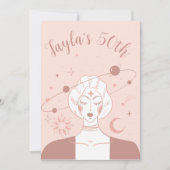 Mystical Universe 50th Birthday Musk Pink Coasters 招待状 (正面)