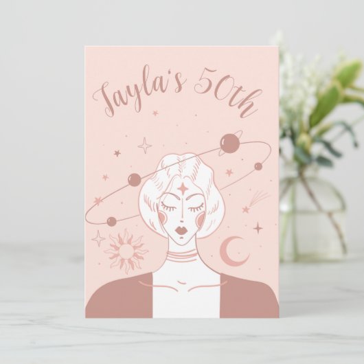 Mystical Universe 50th Birthday Musk Pink Coasters 招待状 (スタンド正面)