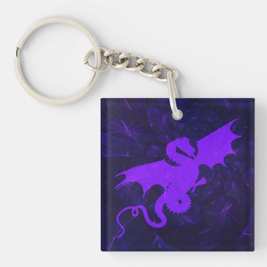 Mystical Violet Dragon Charm キーホルダー (正面)