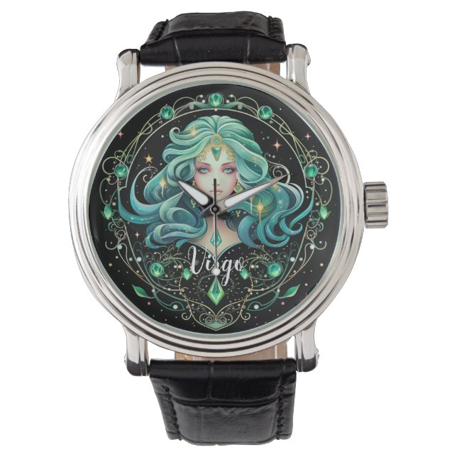 Mystical Virgo Zodiac Artwork  腕時計 (正面)