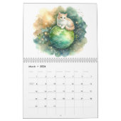 Mystical Watercolor Celestial Cats 2026 Wall カレンダー (3月 2026)