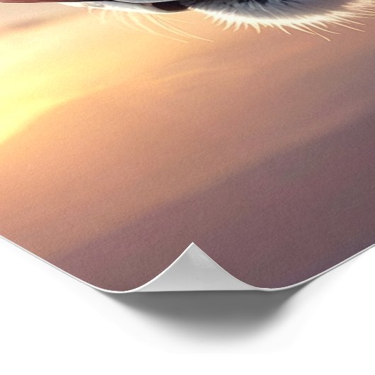 Mystical White Tiger SciFi Fantasy Steampunk Art ポスター (角)