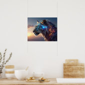 Mystical White Tiger SciFi Fantasy Steampunk Art ポスター (キッチン)