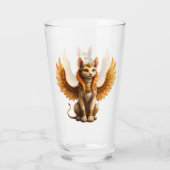 Mystical Winged Cat Sphinx – Egyptian Fantasy Art. タンブラーグラス (裏面)