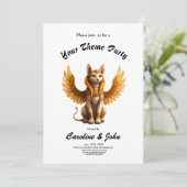 Mystical Winged Cat Sphinx – Egyptian Fantasy Art. 招待状 (スタンド正面)