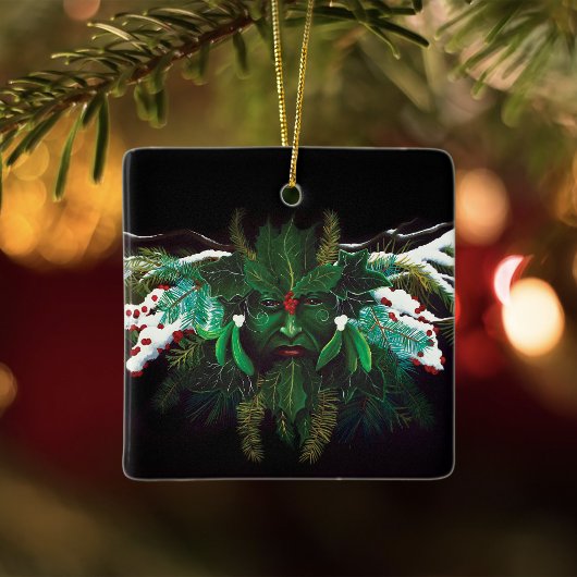 Mystical Winter Fantasy Green Man Celtic Pagan セラミックオーナメント